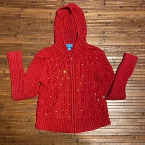 The Childrens Place girls zip up sweater L 10/12